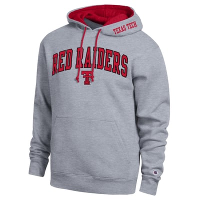  Texas Tech Red Raiders Champion Arch Tackle Twill Hoodie - Heather Gray