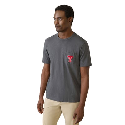 Texas Tech Red Raiders FAHERTY Sunwashed Pocket T-Shirt - Charcoal
