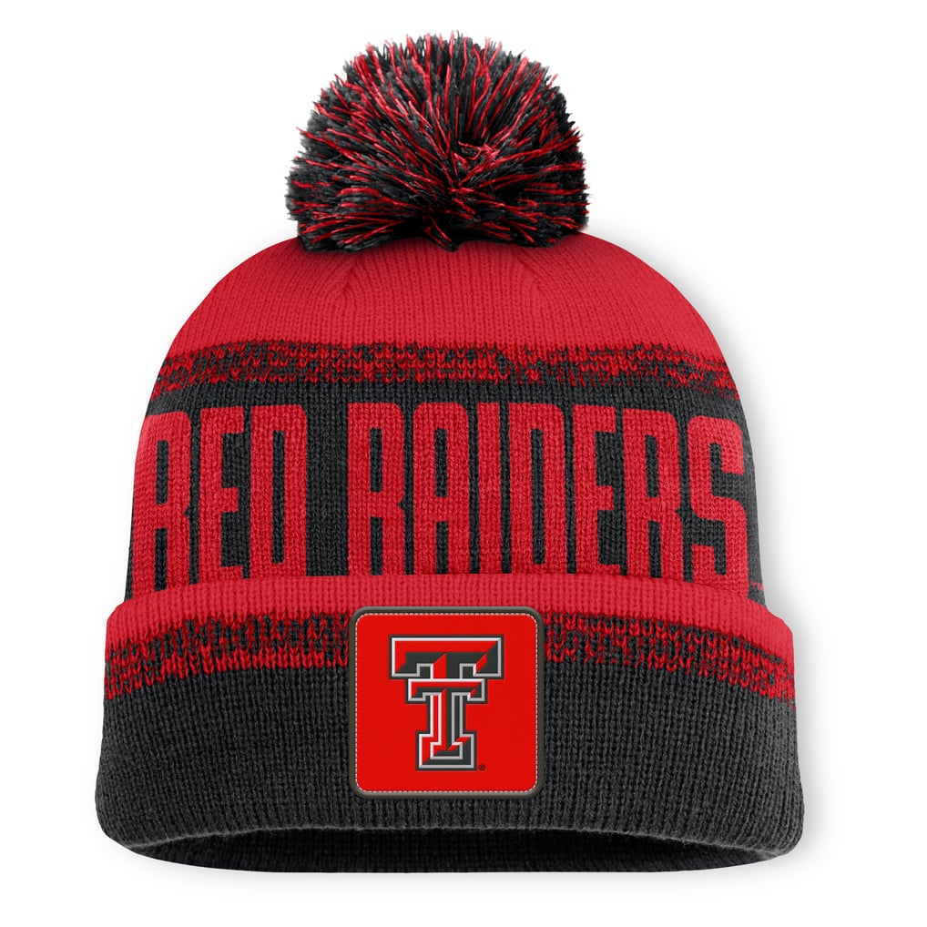 Texas Tech Red Raiders Fanatics Thrive Cuffed Knit Hat with Pom - Black/Red