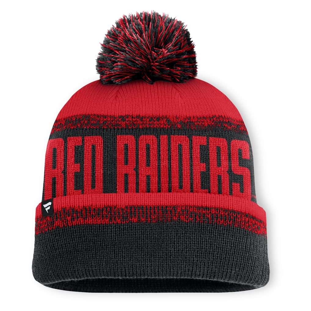 Texas Tech Red Raiders Fanatics Thrive Cuffed Knit Hat with Pom - Black/Red