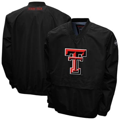 Texas Tech Red Raiders Franchise Club Big Logo Windshell V-Neck Pullover Jacket - Black