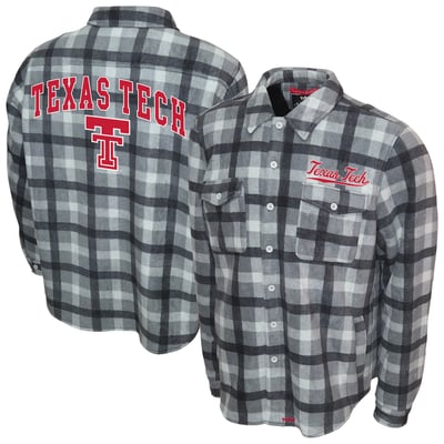Texas Tech Red Raiders Franchise Club Sherpa Flannel Full-Button Jacket - Gray