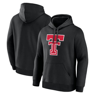  Texas Tech Red Raiders Logo Athletic Primary Logo Fleece Pullover Hoodie - Black