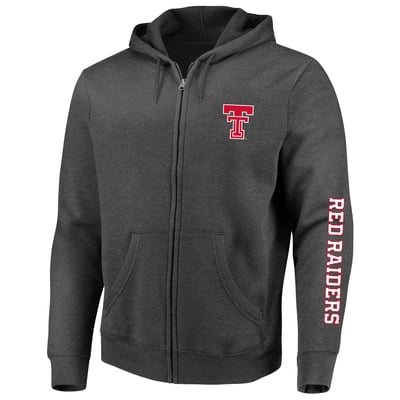 Texas Tech Red Raiders Profile Big & Tall Full-Zip Hoodie - Heather Charcoal