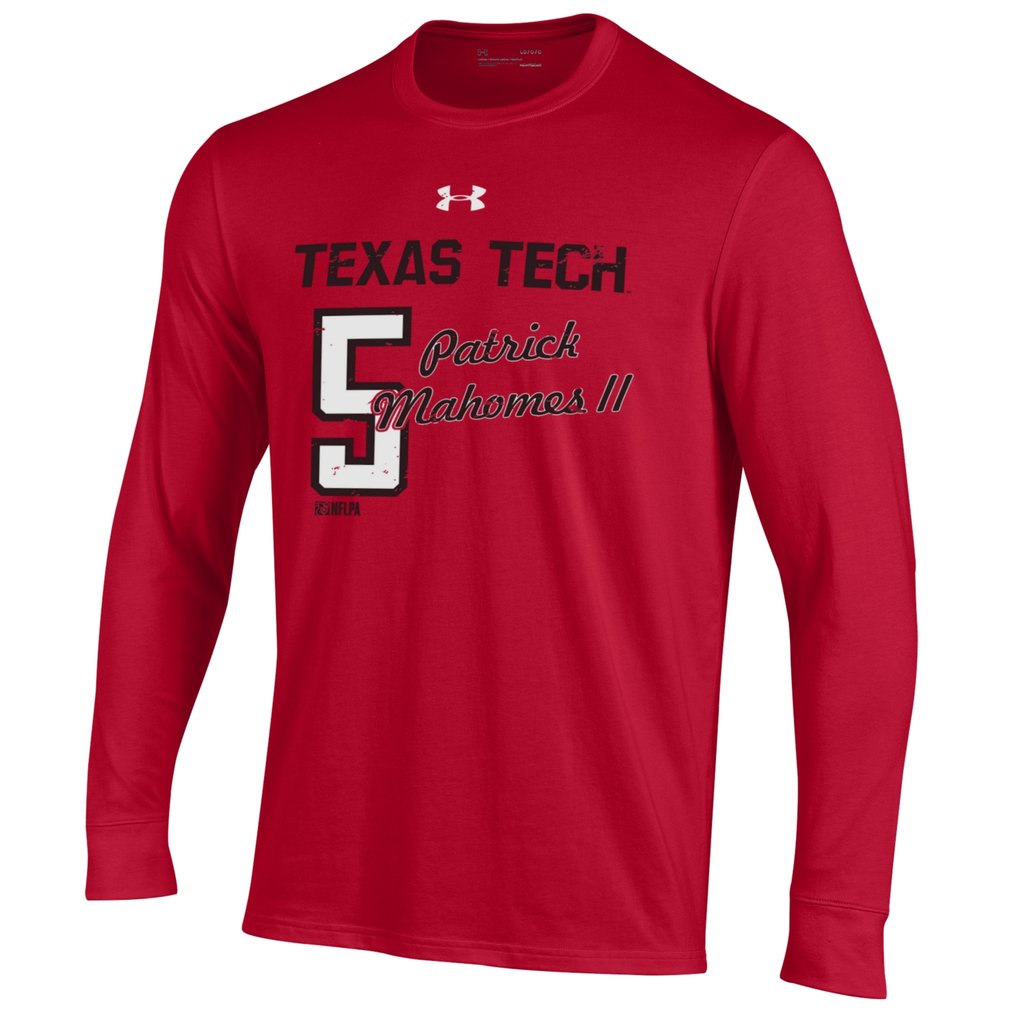 Patrick Mahomes Texas Tech Red Raiders Under Armour Performance Cotton Long Sleeve T-Shirt - Red