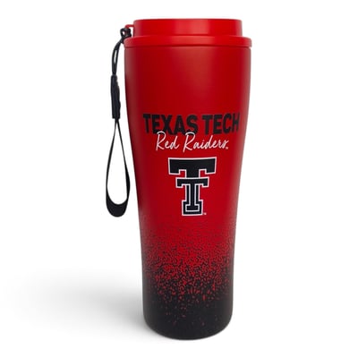 Texas Tech Red Raiders Pegasus 20oz Splatter Script Stainless Steel ProSip Coffee Cup with Strap