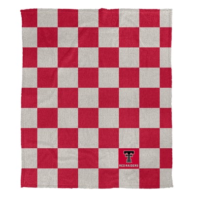 Texas Tech Red Raiders Pegasus Checkered Logo Patch 50" x 60" Cozy Knit Blanket