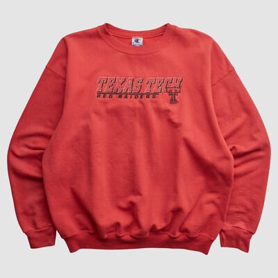 Texas Tech Red Raiders Champion 90s Pullover Sweatshirt - Red - S by Fanatics Real Vintage
