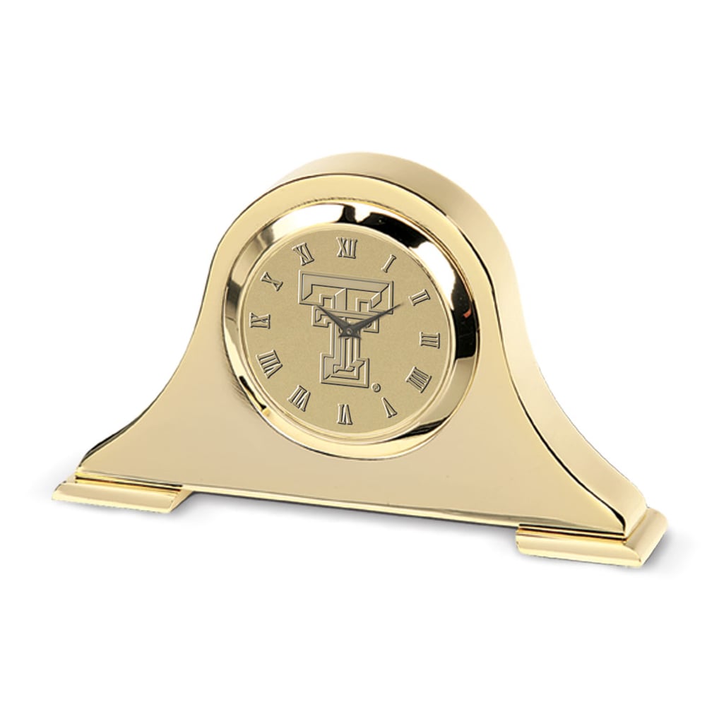 Texas Tech Red Raiders Gold Napoleon Desk Clock
