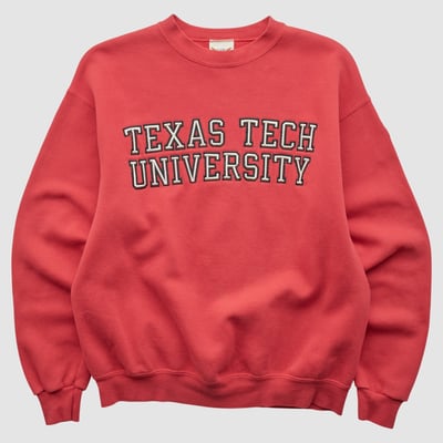 Texas Tech Red Raiders Oarsman 90s Pullover Sweatshirt - Red - XS by Fanatics Real Vintage