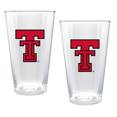 Texas Tech Red Raiders Two-Piece 16oz. Double Play Pint Glass Set