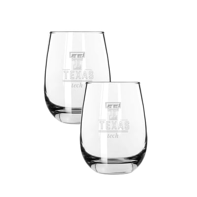 Texas Tech Red Raiders The Memory Company Two-Piece 15oz. Classic Crew Stemless Wine Glass Set