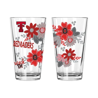Texas Tech Red Raiders The Memory Company Two-Piece 16oz. Flowers Pint Glass Set