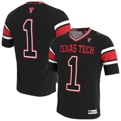 Texas Tech Red Raiders GameDay Greats Unisex Lightweight Collegiate Football Blackout Fashion Jersey - Black