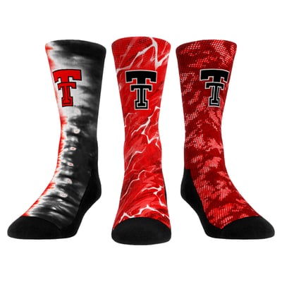 Texas Tech Red Raiders Rock Em Unisex Team Tones Three-Pack Crew Socks