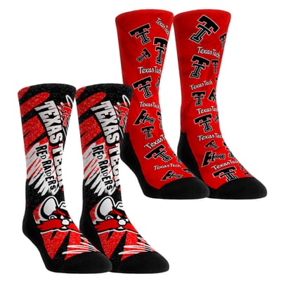 Texas Tech Red Raiders Rock Em Unisex Two-Piece Team Blast Crew Socks Set