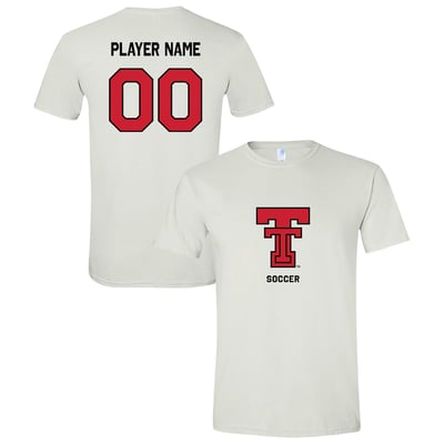  Texas Tech Red Raiders Unisex Collegiate Women's Soccer NIL Pick-A-Player Name & Number Shirsey T-Shirt - White
