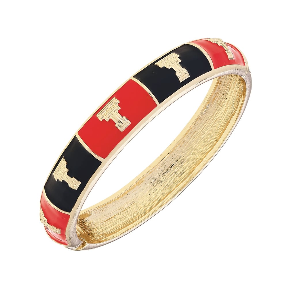 Texas Tech Red Raiders CANVAS Style Women's Enamel Checkered Hinge Bangle