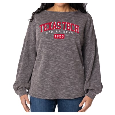 Texas Tech Red Raiders Flying Colors Apparel Women's Josie Balloon Sleeve Long Sleeve Tunic T-Shirt - Black
