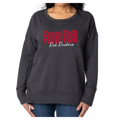Texas Tech Red Raiders Flying Colors Apparel Women's Marly Side Split Sweatshirt - Black
