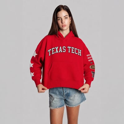  Texas Tech Red Raiders Hype and Vice Women's Cropped Spirit Hoodie - Red