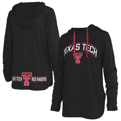Texas Tech Red Raiders Pressbox Women's Allie Long Sleeve Hooded T-Shirt - Black
