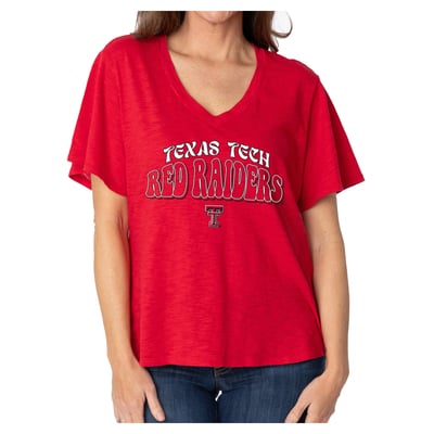  Texas Tech Red Raiders Women's Fawn Flutter Sleeve T-Shirt - Red