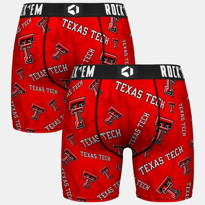  Texas Tech Red Raiders Rock Em Youth All Over Logo Boxer Briefs - Red