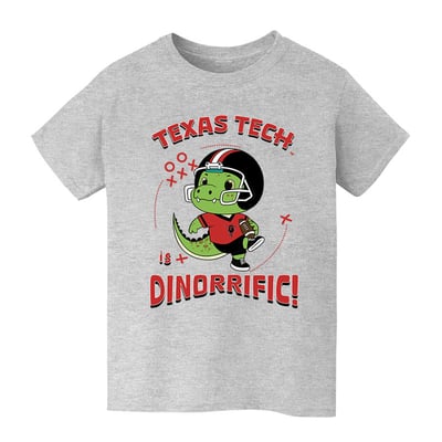 Texas Tech Red Raiders Vive La Fete Youth Dinorrific T-Shirt - Gray