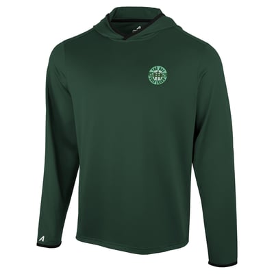 The Bay Golf Club Antigua Brink Desert Dry Long Sleeve Hoodie T-Shirt - Hunter Green