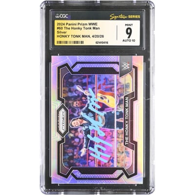 The Honky Tonk Man WWE Autographed 2024 Panini Prizm WWE #60 CGC Fanatics Witnessed Authenticated 9/10 Card