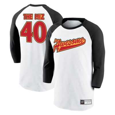 The Miz WWE I'm Awesome Retro 3/4-Sleeve Raglan T-Shirt - White/Black
