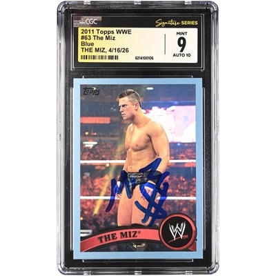 The Miz WWE Autographed 2011 Topps Blue #63 CGC Fanatics Witnessed Authenticated 9/10 Card