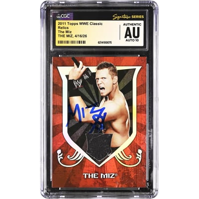 The Miz WWE Autographed 2011 Topps Classic Relics #TM CGC Fanatics Witnessed Authenticated AUTO 10 Card