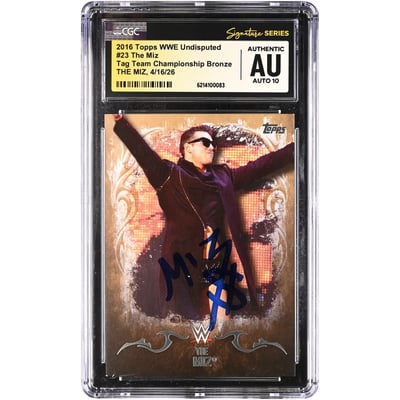 The Miz WWE Autographed 2016 Topps Undisputed Tag Team Championship Bronze #23 #/99 CGC Fanatics Witnessed Authenticated AUTO 10 Card