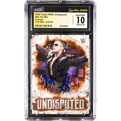 The Miz WWE Autographed 2018 Topps Undisputed Orange #42 #/99 CGC Fanatics Witnessed Authenticated 10/10 Card