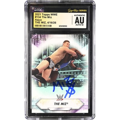 The Miz WWE Autographed 2021 Topps Aqua #134 #/299 CGC Fanatics Witnessed Authenticated AUTO 10 Card