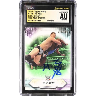 The Miz WWE Autographed 2021 Topps Light Green #134 #/199 CGC Fanatics Witnessed Authenticated AUTO 10 Card