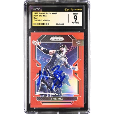 The Miz WWE Autographed 2022 Panini Prizm Red #174 #/299 CGC Fanatics Witnessed Authenticated 9/10 Card