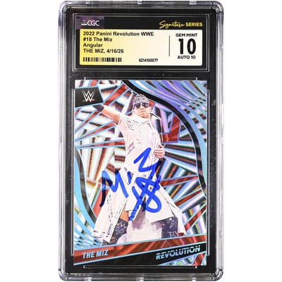 The Miz WWE Autographed 2022 Panini Revolution Angular #18 #/199 CGC Fanatics Witnessed Authenticated 10/10 Card