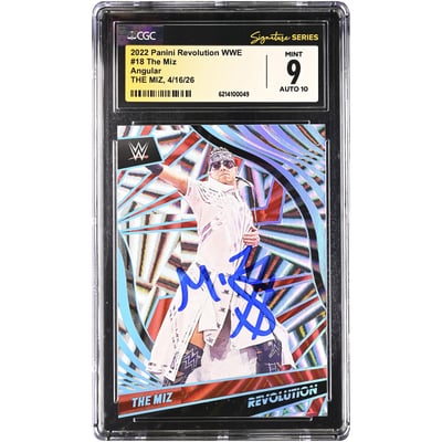 The Miz WWE Autographed 2022 Panini Revolution Angular #18 #/199 CGC Fanatics Witnessed Authenticated 9/10 Card