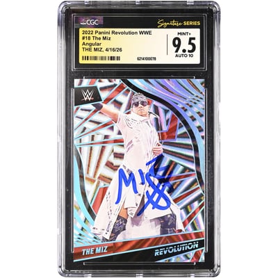The Miz WWE Autographed 2022 Panini Revolution Angular #18 #/199 CGC Fanatics Witnessed Authenticated 9.5/10 Card