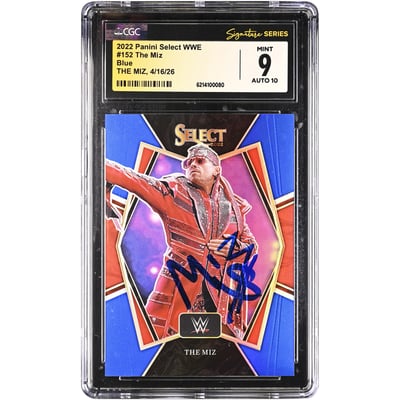 The Miz WWE Autographed 2022 Panini Select Blue #152 #/199 CGC Fanatics Witnessed Authenticated 9/10 Card