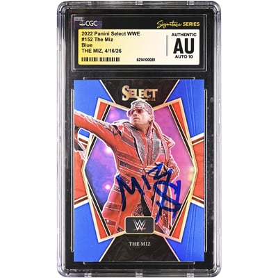 The Miz WWE Autographed 2022 Panini Select Blue #152 #/199 CGC Fanatics Witnessed Authenticated AUTO 10 Card