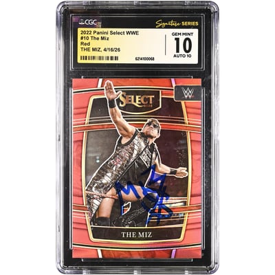 The Miz WWE Autographed 2022 Panini Select Red #10 #/249 CGC Fanatics Witnessed Authenticated 10/10 Card