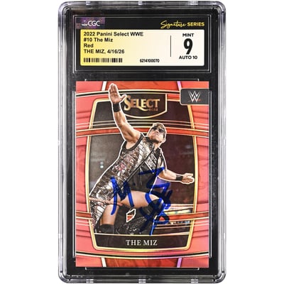 The Miz WWE Autographed 2022 Panini Select Red #10 #/249 CGC Fanatics Witnessed Authenticated 9/10 Card