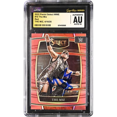 The Miz WWE Autographed 2022 Panini Select Red #10 #/249 CGC Fanatics Witnessed Authenticated AUTO 10 Card