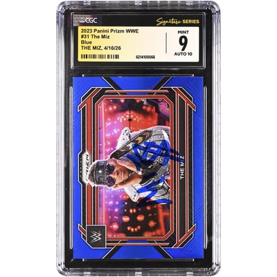 The Miz WWE Autographed 2023 Panini Prizm Blue #31 #/199 CGC Fanatics Witnessed Authenticated 9/10 Card