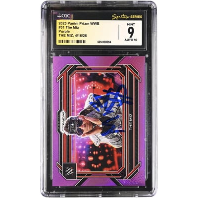 The Miz WWE Autographed 2023 Panini Prizm Purple #31 #/149 CGC Fanatics Witnessed Authenticated 9/10 Card