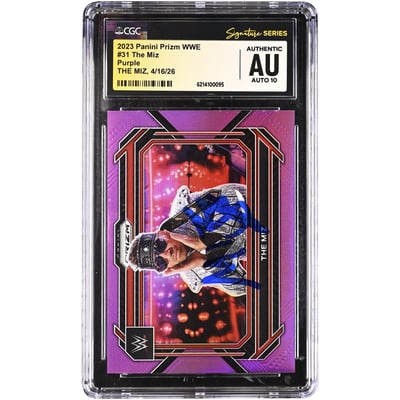 The Miz WWE Autographed 2023 Panini Prizm Purple #31 #/149 CGC Fanatics Witnessed Authenticated AUTO 10 Card